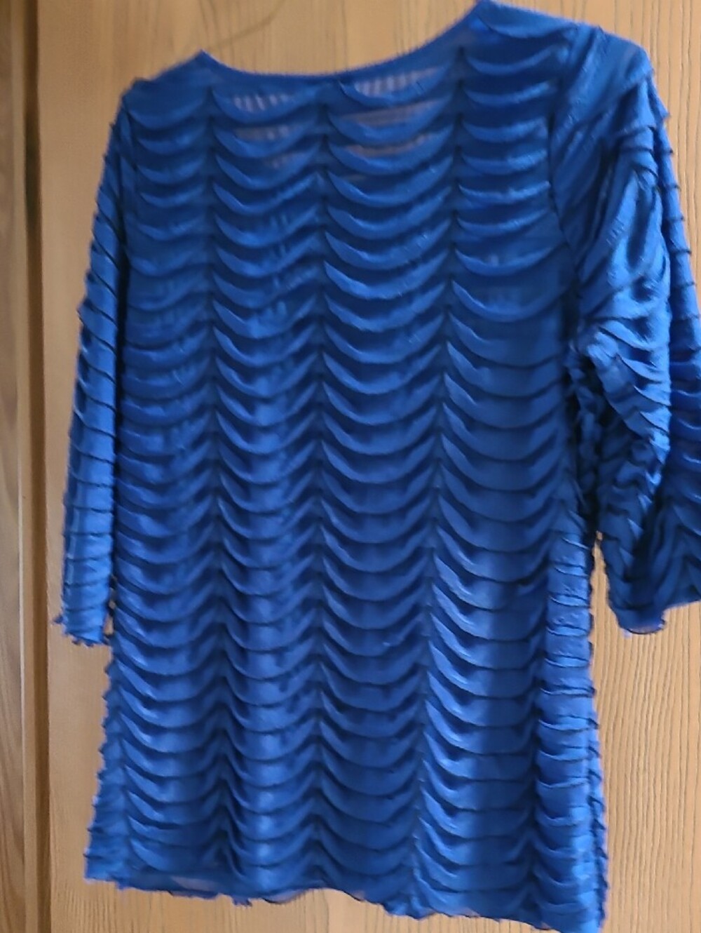 Essentials Royal Blue Ruffle Textured Blouse - Picture 6 of 6